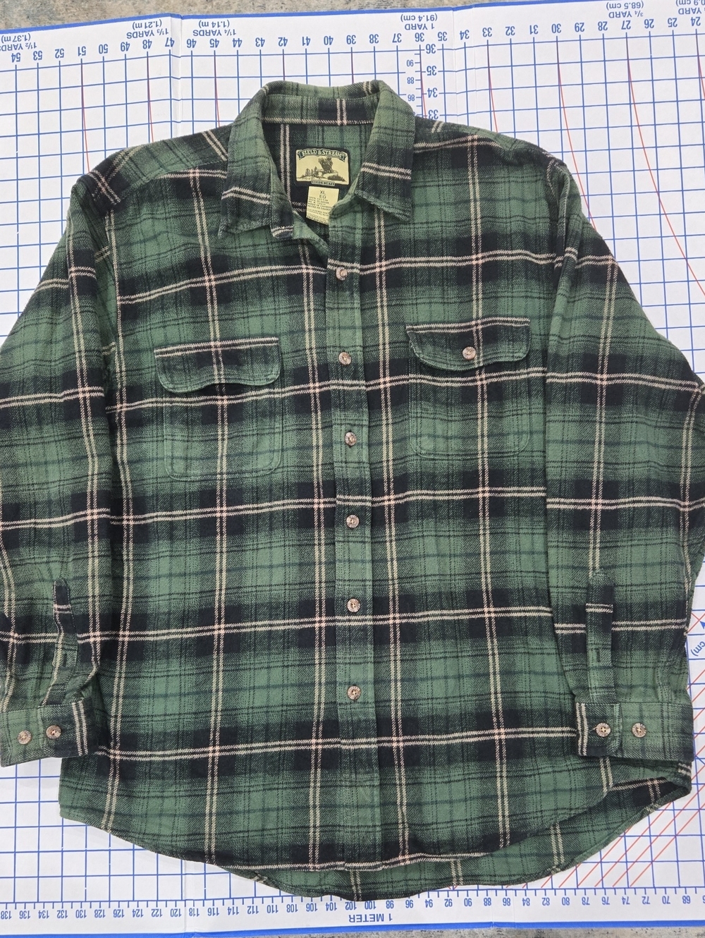 Field & Stream Men's Green Plaid Button-Up Shirt Jacket